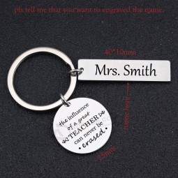 For Teacher's Day Keychain Gift Personalized Name KeyRing Tag