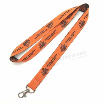 Flat Polyester Webbing Silk Screen Printed Lanyard with Custom Logo