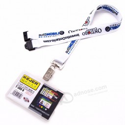 heat printing transfer tricolor lanyard with transparent pvc card