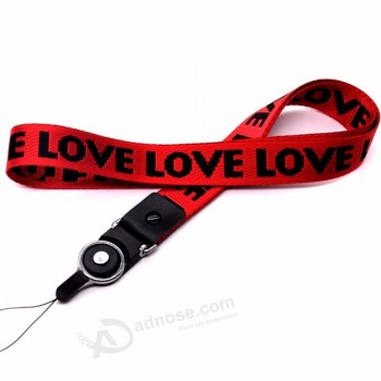 op maat gemaakte nylon jacquard logo geweven nek lanyard groothandel