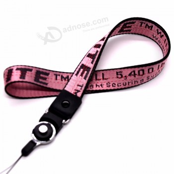 aangepast jacquard logo geweven lanyard voor smartphonehouder