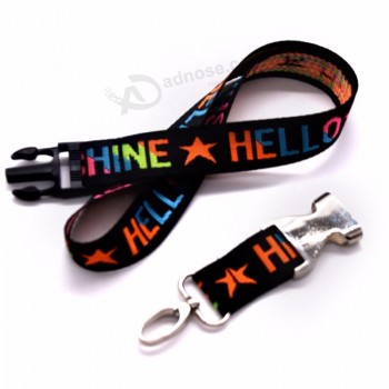 jacquard logo coil wholesale woven lanyard for sale