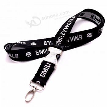 jacquard polyester lanyards with Woven logo custom