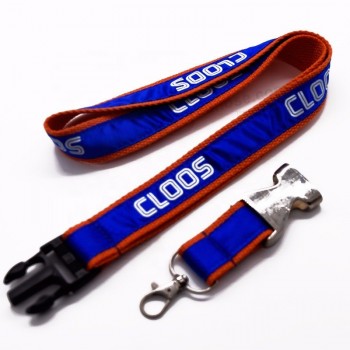 custom label logo woven neck lanyard with ID card holder