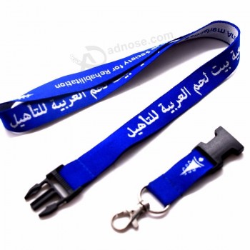 china leverancier polyester jacquard nek lanyard met logo op maat
