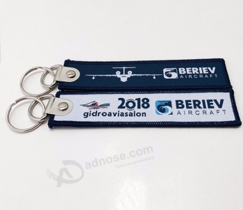 Cheap custom jet fabric name key tag/ cool keychains tag/ keyring for air flight safety