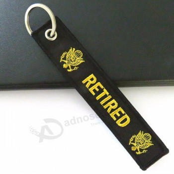 Tissu personnalisé, cool porte-clés, étiquette, logo personnalisé, porte-clés brodé