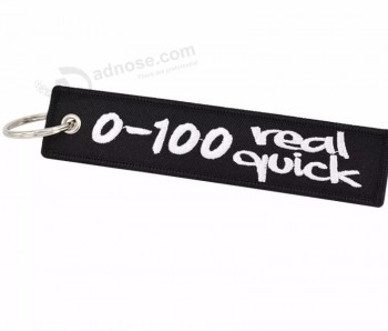 Kingdkey Factory Custom Flight Embroidery cool porte-clés tag Woven Key Tag avec votre propre logo
