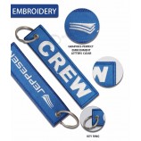 custom dubbelzijdige borduurstof sleutelhanger voor promotie coole sleutelhangers tag