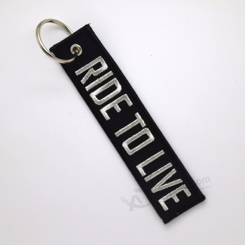 groothandel custom borduurwerk twill pilot cool sleutelhangers tag