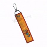 groothandel op maat Eco-vriendelijk op maat geweven logo Key Tag / cool sleutelhangers tag