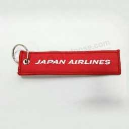 Custom promotional polyester woven key tag/cool keychains tag