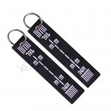 faire un porte-clés Étiquettes Avion Piste Motif Noir Polyester Broderie Message