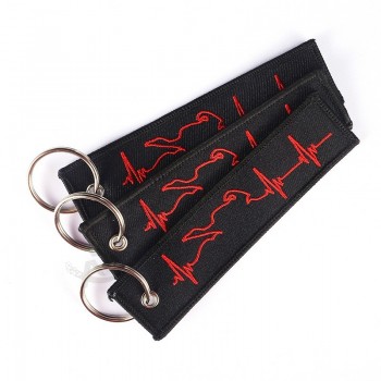 ECG Electrocard Heartbeat Mode Rock Tags Couple Porte-clés Porte-clés