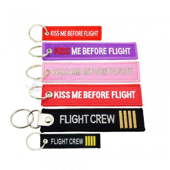 Cadeau aviation Porte-clés KISS ME BEFORE FLIGHT Porte-clés Duplex pour moto