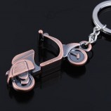 Personnalité personnalisée Antique Bronze Plaqué Vespa Moto Porte-clés