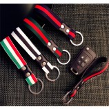Porte-clés moto en cuir tissé à la main corde voiture porte-clés