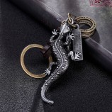 Lézard Gecko Animal Pendentif Porte-clés Porte-clés en cuir