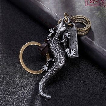 Lézard Gecko Animal Pendentif Porte-clés Porte-clés en cuir