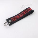 promotionele stoffen borduurwerk Sleutelhanger sleutelhanger met logo groothandel