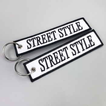 Porte-clés porte-clés brodé logo personnalisé pour le vol