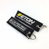 stof materiaal en borduurwerk sleutelhanger type geborduurd Key Tag