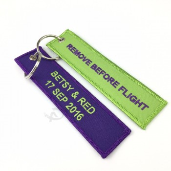 benutzerdefinierte Stickerei Lanyard Keychain / benutzerdefinierte gewebte Keychain Stickerei Key Tags