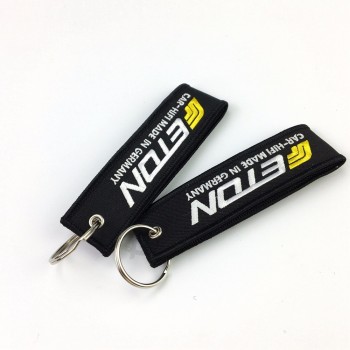 Logo des deux côtés haute qualité broderie avion porte-clés pour moto
