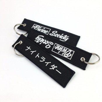 company logo name custom embroidery keychain