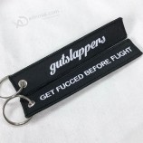 groothandel mode stijl uw logo geborduurde sleutelhanger