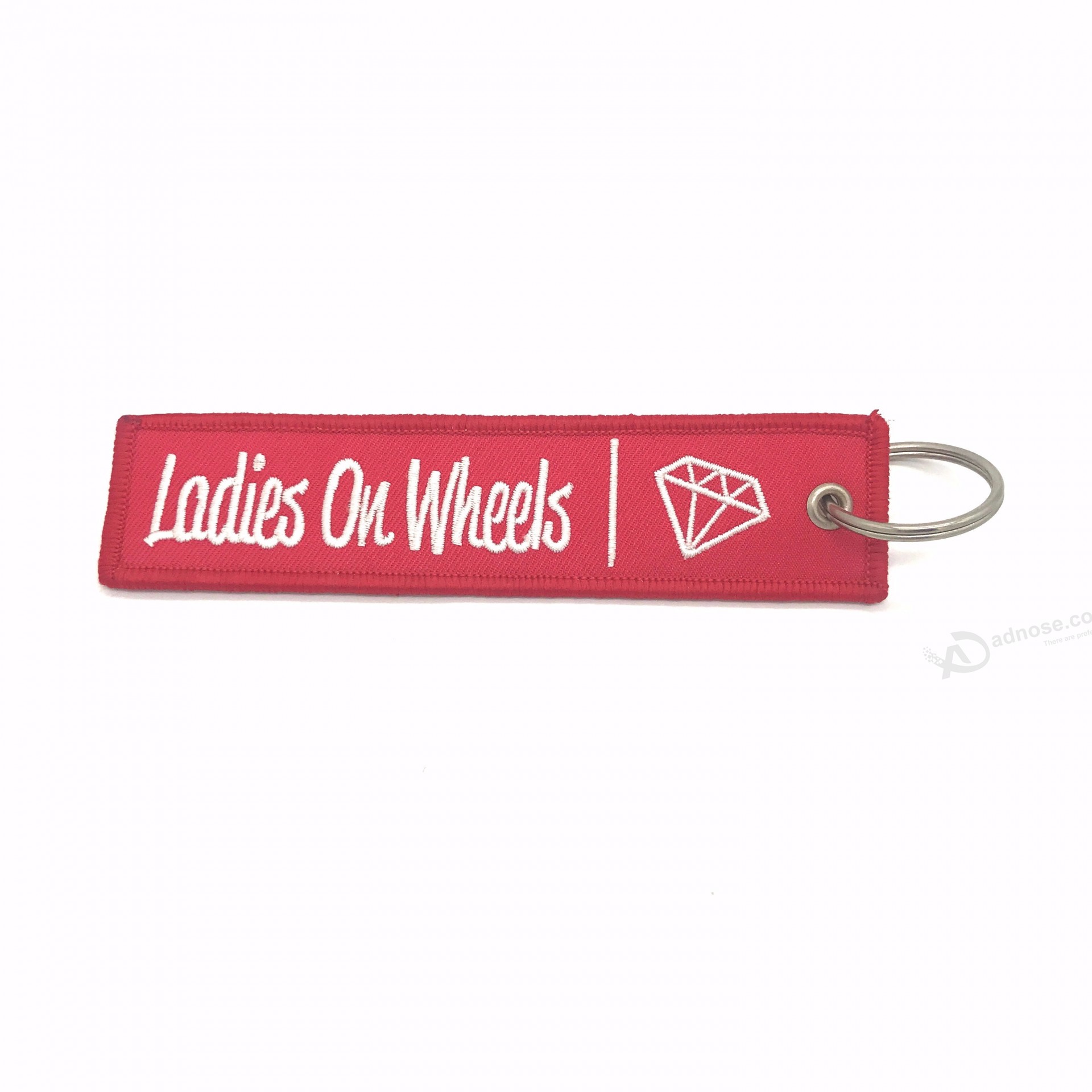 twill polyester fabric woven key chain jet tag for promotion marketing