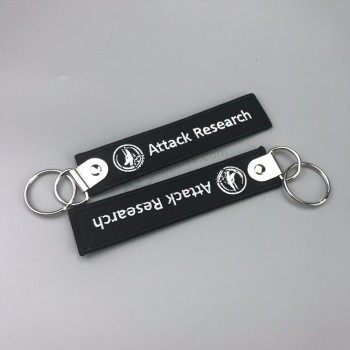 Metal Ring Double Side Embroidered Keychain