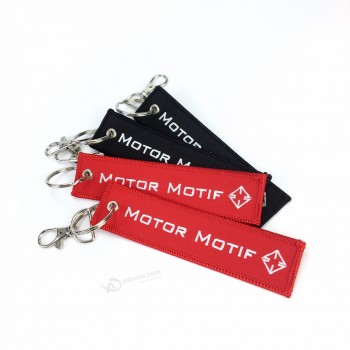 Double Side Embroidery Fabric  Keychain Custom Embroidery Keychain