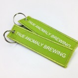 stof aangepaste patch borduurwerk geborduurde sleutelhanger sleutelhanger