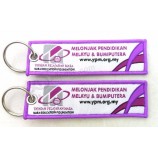 mooie geweven gepersonaliseerde sleutelhangers met aangepast logo