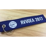 aangepaste ontwerp geweven tape gepersonaliseerde sleutelhangers voor promotie geschenk