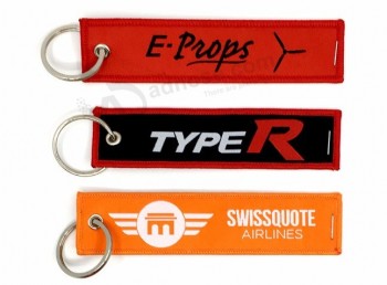 Porte-clés personnalisés tissés avec anneau en métal