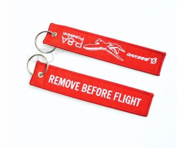 Wholesale Ribbon Metal Customized Woven personalized keychains
