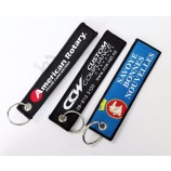 hoogwaardige jacquard gepersonaliseerde sleutelhangers met ringen