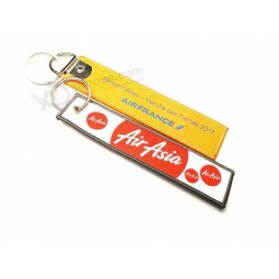 chaveiro de fita de tecido personalizado para vestuário com laço de metal