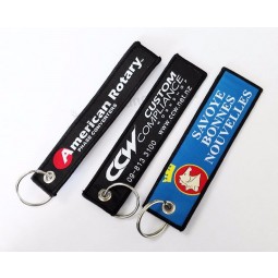 Vente en gros de porte-clés personnalisés tissés personnalisés avec boucle en métal