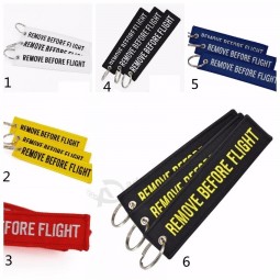 Porte-clés Toile brodée Couleur Porte-clés en option Étiquette de bagage Étiquette Aviation Accessoires de mode