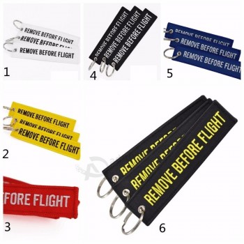 Porte-clés Toile brodée Couleur Porte-clés en option Étiquette de bagage Étiquette Aviation Accessoires de mode