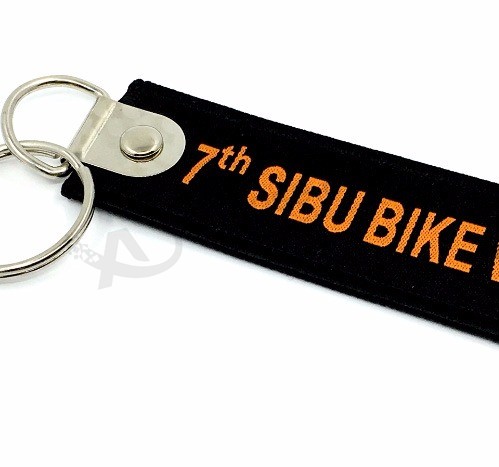 Factory Fabric Keychain with Woven Logo