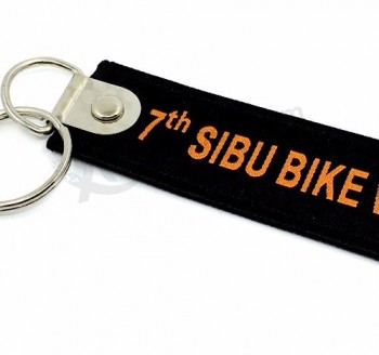 Factory Fabric personalized keychains with Woven Logo