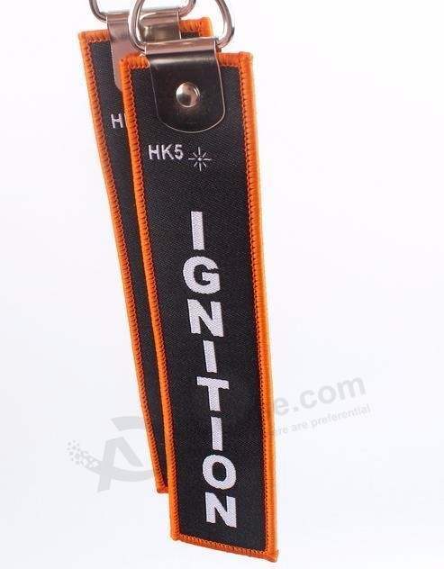 Porta-chaves tecida tela personalizada para tração do zíper com ilhó