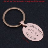 roestvrij staal ovaal Sleutelaanhangers gepersonaliseerd nummer voor hotelkamer Tag