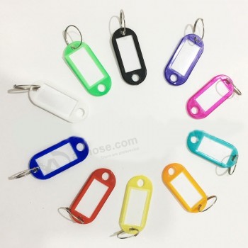 Hotéis de plástico colorido chaveiro fobs idioma ID tags etiquetas Chaveiros