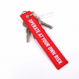Flight Crew Double Sided Logo Embroidery Keychain for Cloth