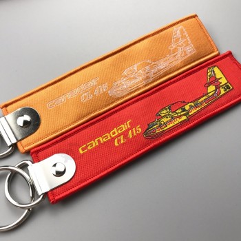 High quality woven key chain with  key ring by your logo